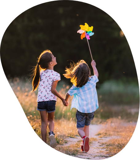 girls playing outside